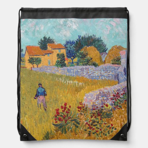Vincent van Gogh _ Farmhouse in Provence Drawstring Bag