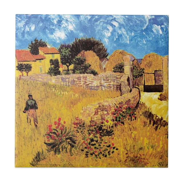Vincent Van Gogh - Farmhouse In Provence Fine Art Tile (Front)