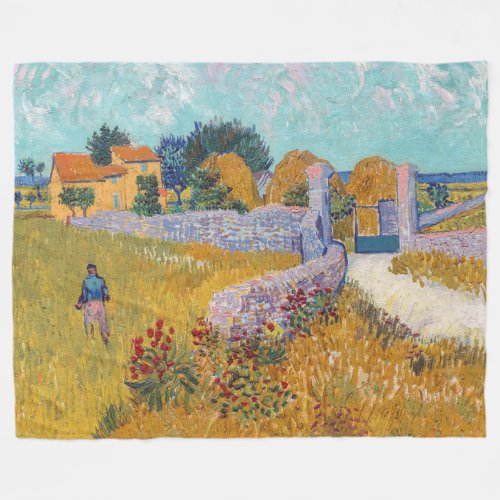 Vincent van Gogh _ Farmhouse in Provence Fleece Blanket