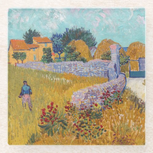 Vincent van Gogh _ Farmhouse in Provence Glass Coaster