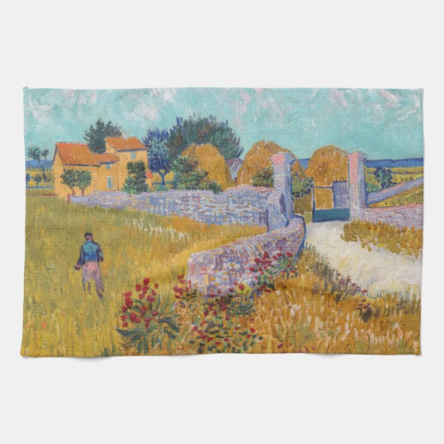 Vincent van Gogh - Farmhouse in Provence Kitchen Towel (Horizontal)