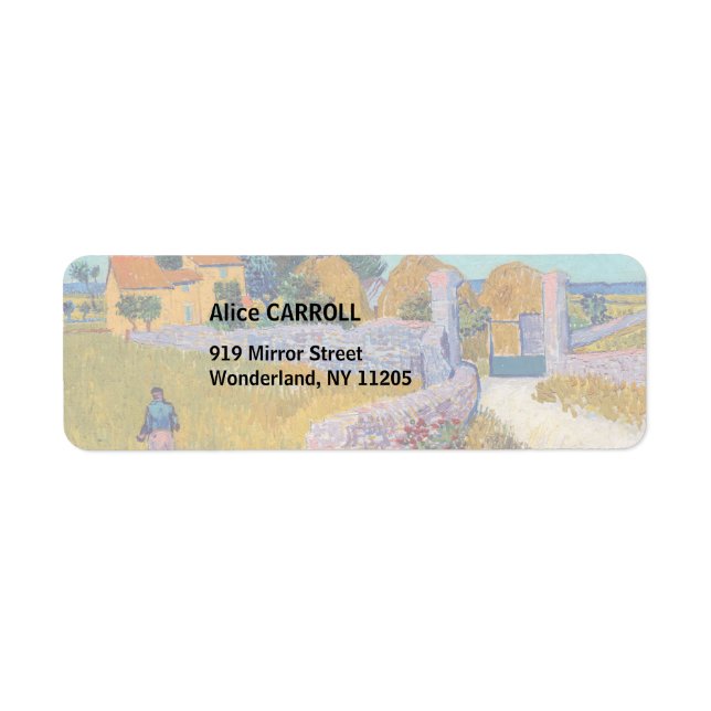 Vincent van Gogh - Farmhouse in Provence Label (Front)