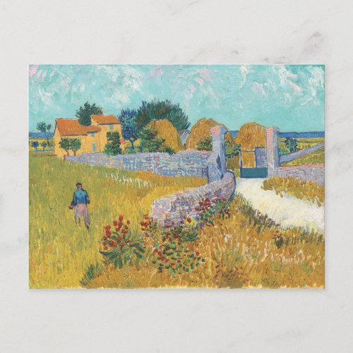 Vincent van Gogh Farmhouse in Provence Landscape Postcard