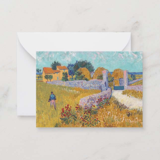 Vincent van Gogh - Farmhouse in Provence Note Card (Front)