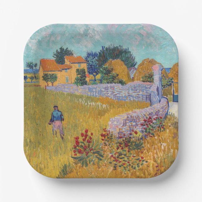 Vincent van Gogh - Farmhouse in Provence Paper Plates (Front)