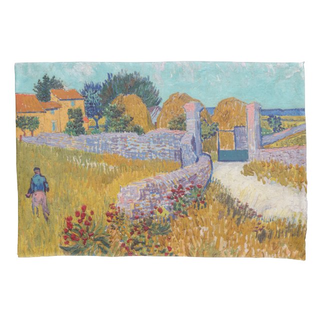 Vincent van Gogh - Farmhouse in Provence Pillow Case (Front)