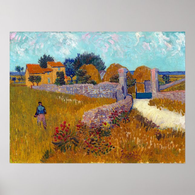 Vincent van Gogh Farmhouse in Provence Poster (Front)
