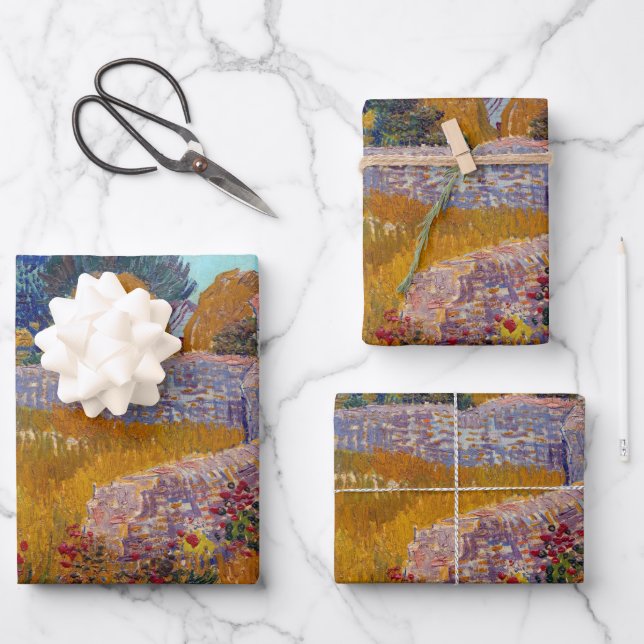 Vincent van Gogh Farmhouse in Provence Poster Wrapping Paper Sheets (Front)