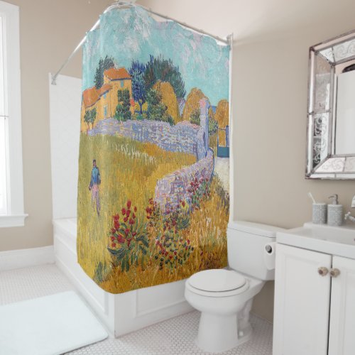 Vincent van Gogh _ Farmhouse in Provence Shower Curtain