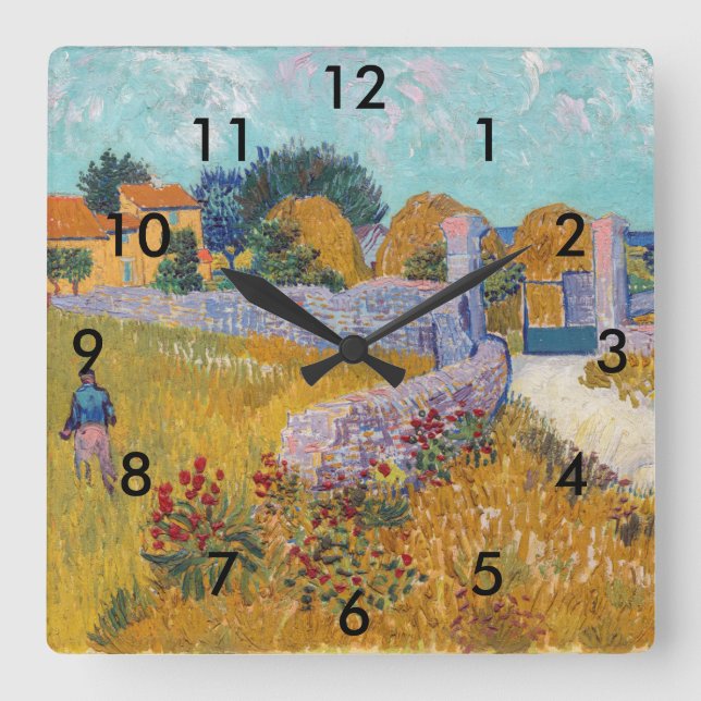 Vincent van Gogh - Farmhouse in Provence Square Wall Clock (Front)