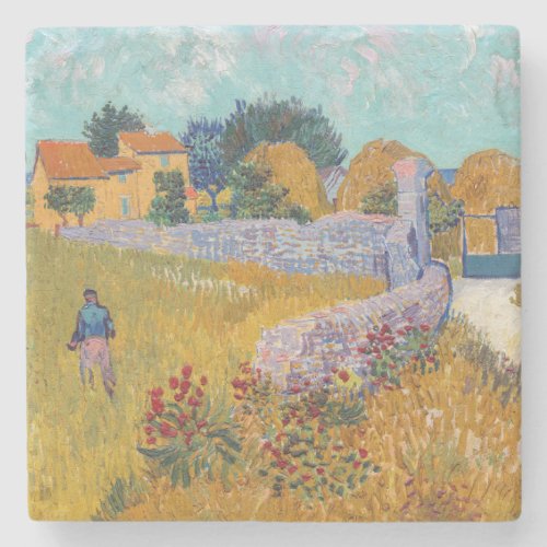 Vincent van Gogh _ Farmhouse in Provence Stone Coaster