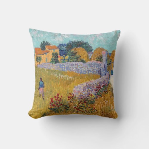 Vincent van Gogh _ Farmhouse in Provence Throw Pillow