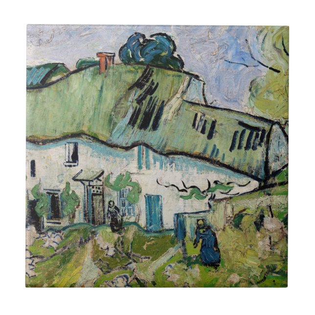 Vincent van Gogh - Farmhouse with Two Figures Ceramic Tile (Front)