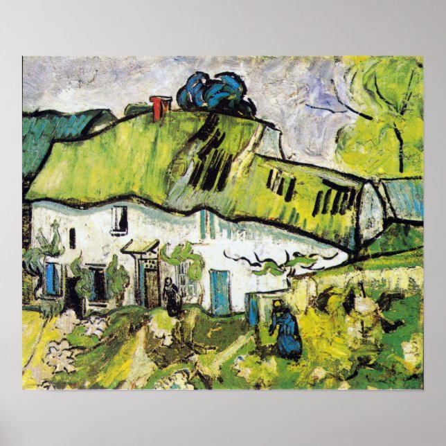 Vincent van Gogh Farmhouse with Two Figures Poster (Front)