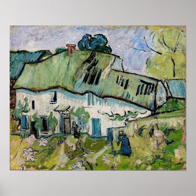 Vincent van Gogh - Farmhouse with Two Figures Poster (Front)