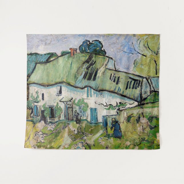 Vincent van Gogh - Farmhouse with Two Figures Tapestry (Front (Horizontal))