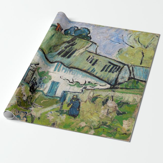 Vincent van Gogh - Farmhouse with Two Figures Wrapping Paper (Unrolled)