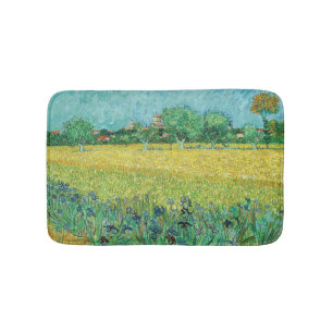 Vincent van Gogh - Field with Irises near Arles Bath Mat