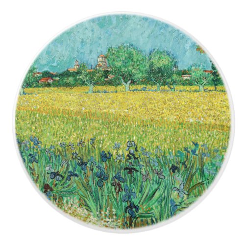 Vincent van Gogh _ Field with Irises near Arles Ceramic Knob