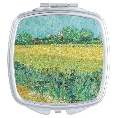 Vincent van Gogh _ Field with Irises near Arles Compact Mirror