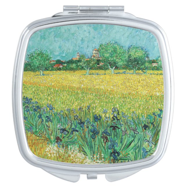 Vincent van Gogh - Field with Irises near Arles Compact Mirror (Front)