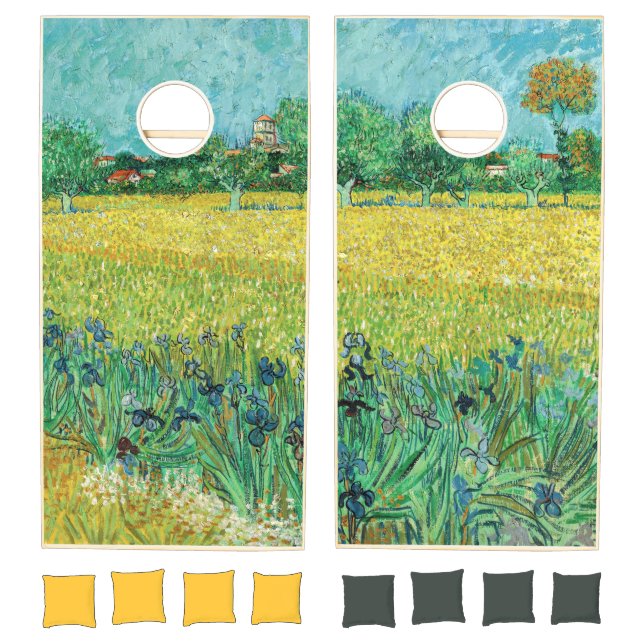 Vincent van Gogh - Field with Irises near Arles Cornhole Set (Set)