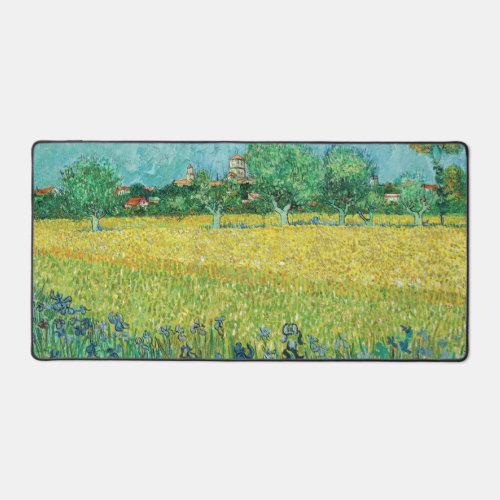 Vincent van Gogh _ Field with Irises near Arles Desk Mat