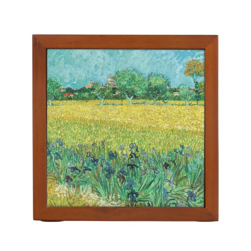 Vincent van Gogh _ Field with Irises near Arles Desk Organizer