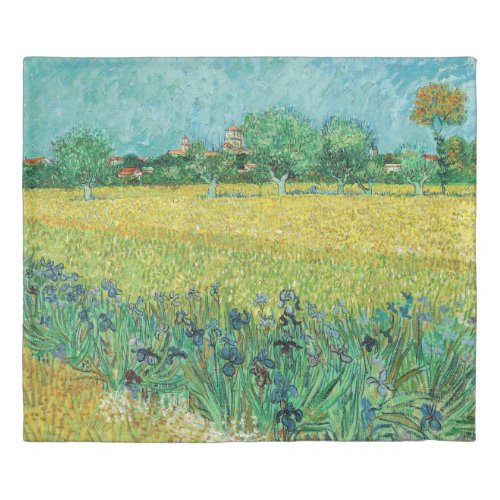 Vincent van Gogh _ Field with Irises near Arles Duvet Cover