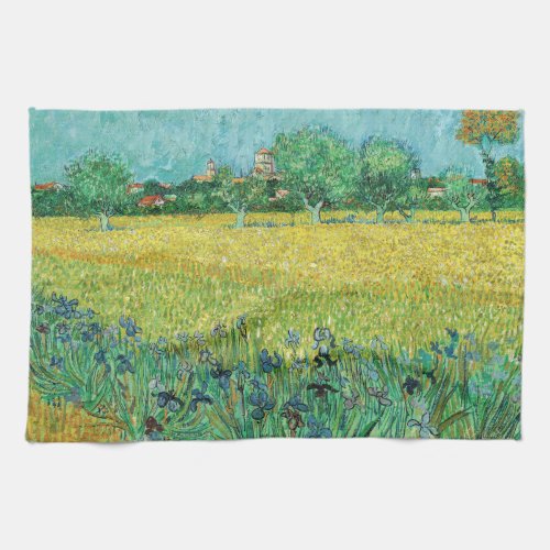 Vincent van Gogh _ Field with Irises near Arles Kitchen Towel