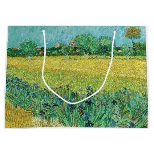 Vincent van Gogh _ Field with Irises near Arles Large Gift Bag