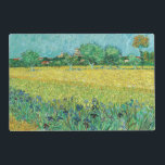 Vincent van Gogh - Field with Irises near Arles Placemat<br><div class="desc">Field with Irises near Arles / View of Arles with Irises in the Foreground - Vincent van Gogh,  Oil on Canvas,  1888</div>