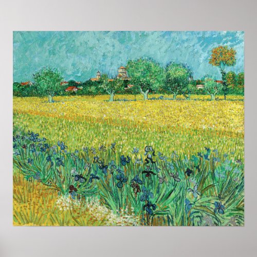 Vincent van Gogh _ Field with Irises near Arles Poster