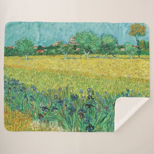 Vincent van Gogh _ Field with Irises near Arles Sherpa Blanket