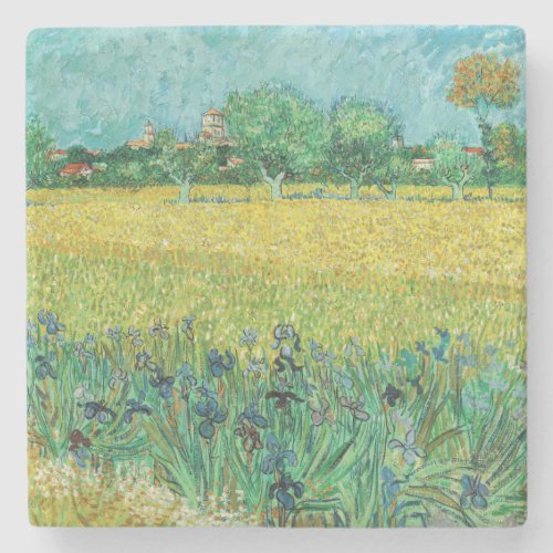 Vincent van Gogh _ Field with Irises near Arles Stone Coaster