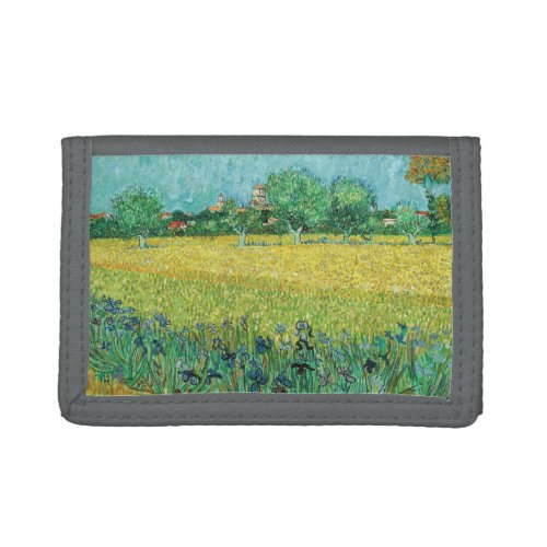 Vincent van Gogh _ Field with Irises near Arles Trifold Wallet