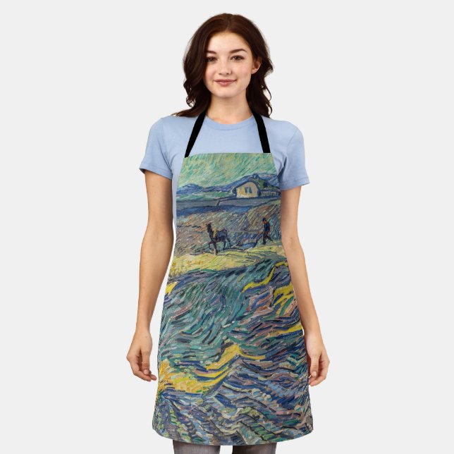 Vincent van Gogh - Field with plowing farmers Apron (Worn)