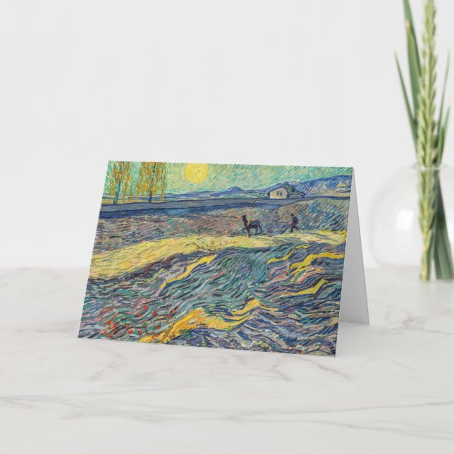 Vincent van Gogh - Field with plowing farmers Card (Front)