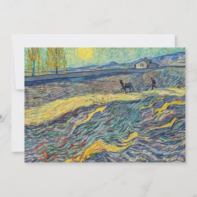 Vincent van Gogh - Field with plowing farmers Invitation (Front)