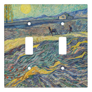 Vincent van Gogh - Field with plowing farmers Light Switch Cover