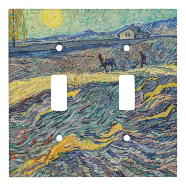 Vincent van Gogh - Field with plowing farmers Light Switch Cover (Front)