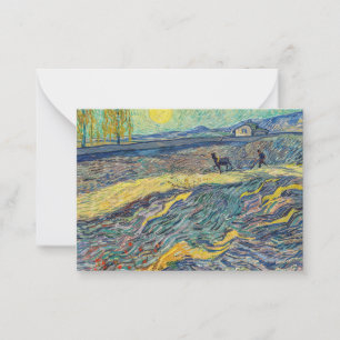 Vincent van Gogh - Field with plowing farmers Note Card