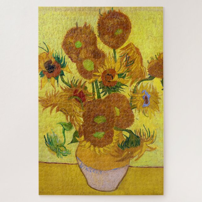 Vincent Van Gogh Fifteen Sunflowers In a Vase Art Jigsaw Puzzle (Vertical)