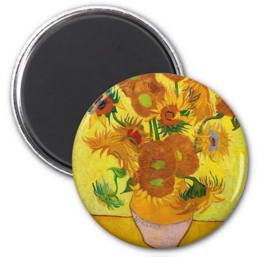 Vincent Van Gogh Fifteen Sunflowers In a Vase Art Magnet