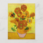 Vincent Van Gogh Fifteen Sunflowers In a Vase Art Postcard<br><div class="desc">Vincent Van Gogh Fifteen Sunflowers In a Vase Art Postcard</div>