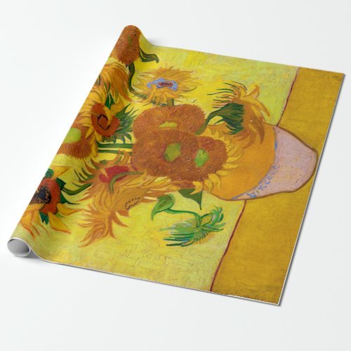 Vincent Van Gogh Fifteen Sunflowers In a Vase Art Wrapping Paper