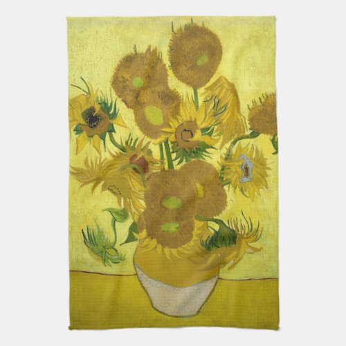 Vincent Van Gogh Fifteen Sunflowers In A Vase Kitchen Towel