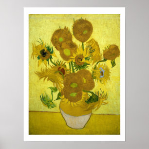 Vincent Van Gogh Fifteen Sunflowers In A Vase Post Poster