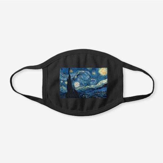 Vincent Van Gogh Fine Art Black Cotton Face Mask (Front)