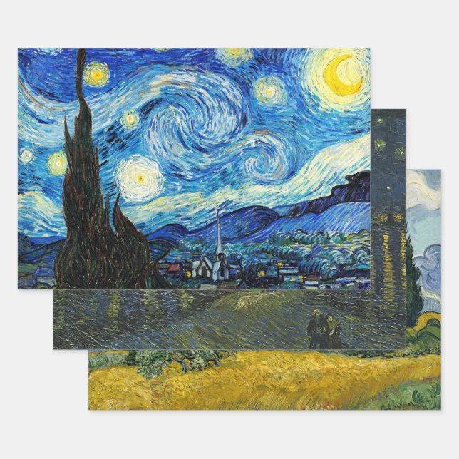 Vincent Van Gogh Fine Art Decoupage  Wrapping Paper Sheets (Set)